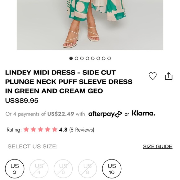 Showpo Green and Cream Geometric Maxi Dress - Picture 4 of 4